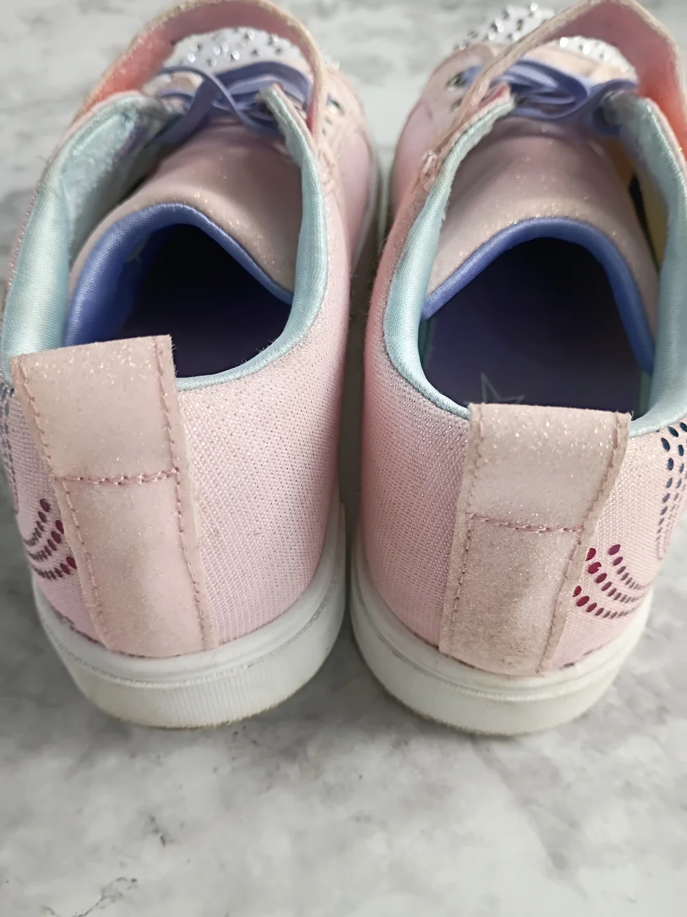 Girls Pink and Purple Light-Up Sneakers